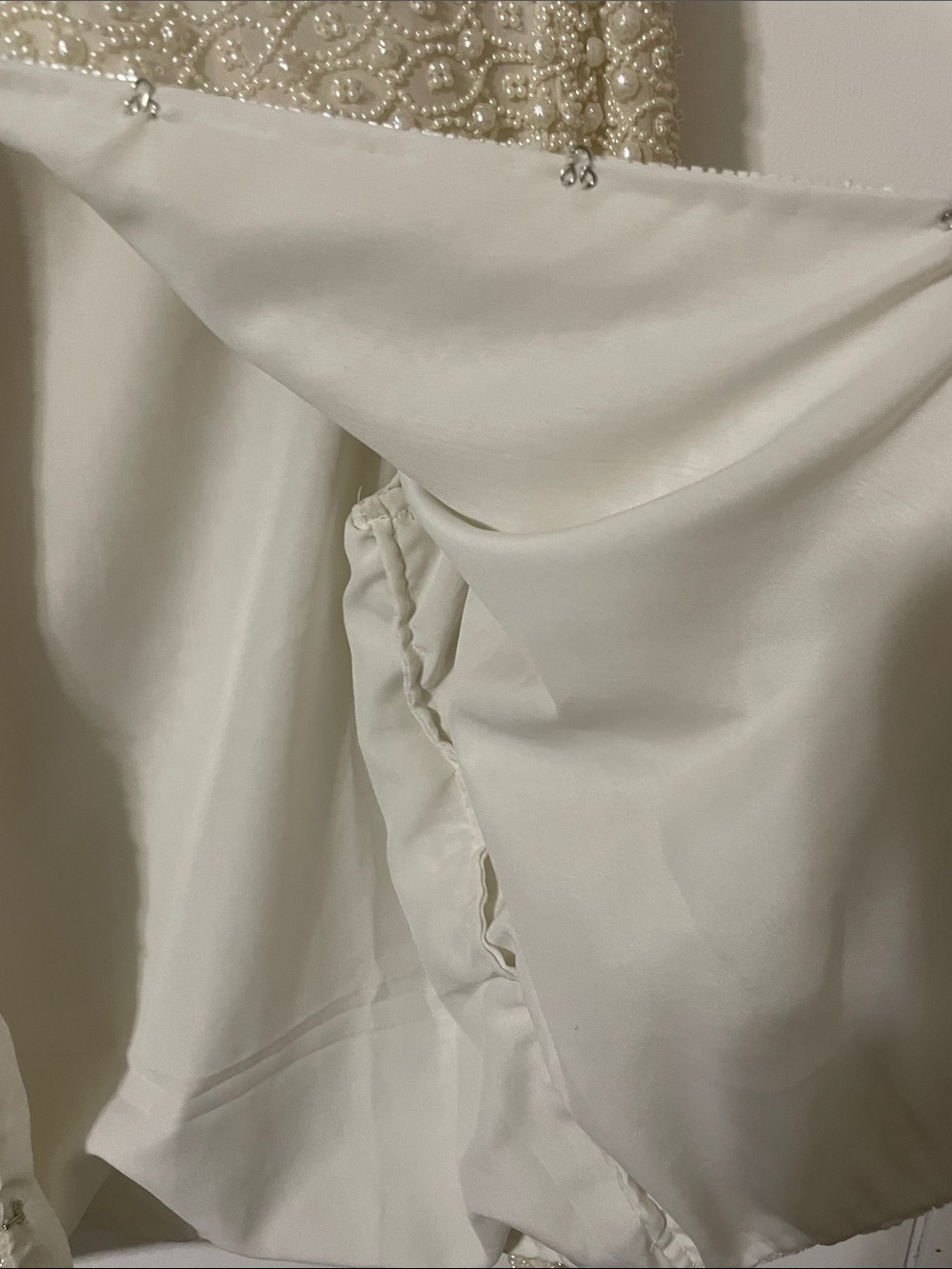 Vintage Bellessa Cream Beaded Silk Jacket Size XL - Picture 5 of 7